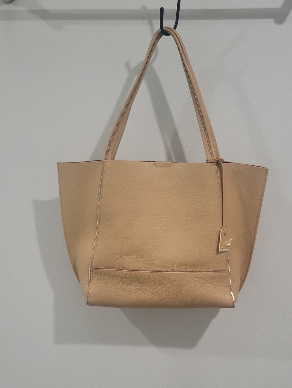 Botkier Beige Pebbled Leather Tote with Gold Tag